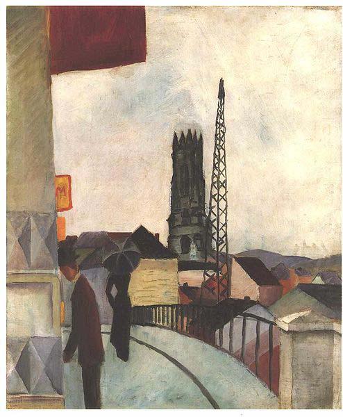 August Macke Catedral of Freiburg in the Switzerland oil painting image